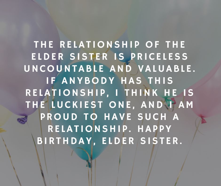 Birthday Wishes for Elder Sister