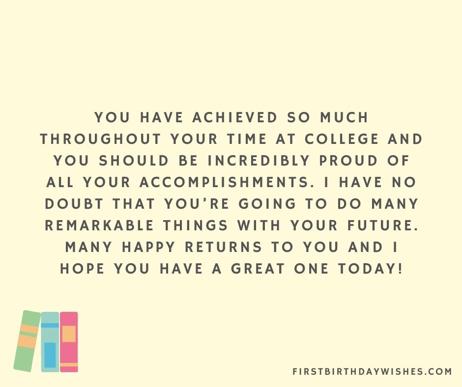 Happy Birthday Wishes to College Senior