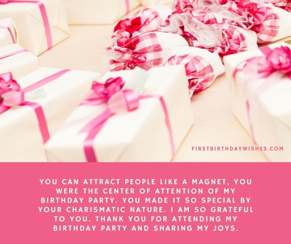 75 Best Thank You Messages For Attending Birthday Party